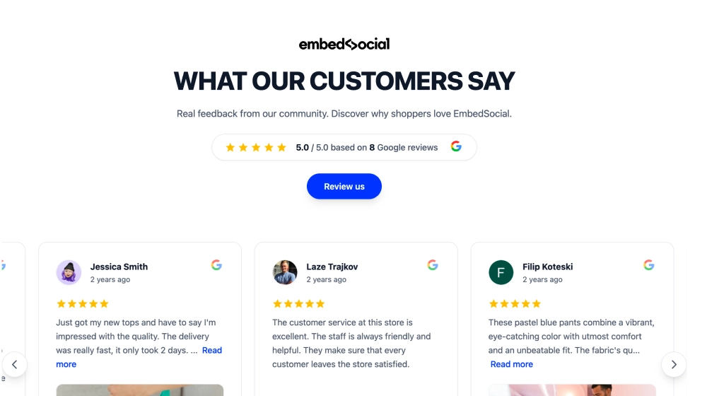 Google Reviews Section
