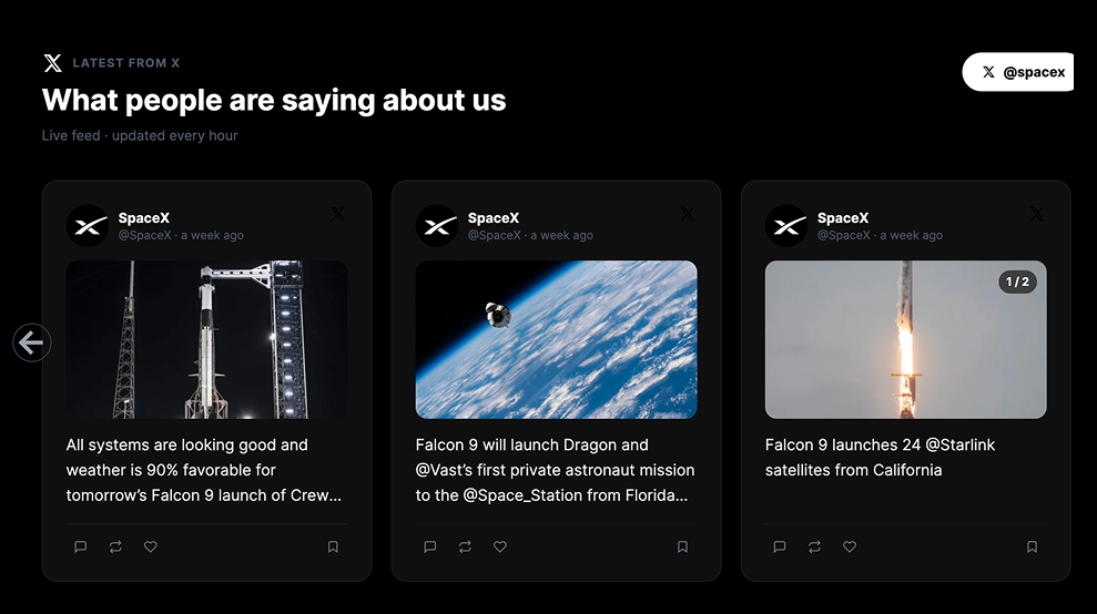 Modern X (Twitter) Slider Widget