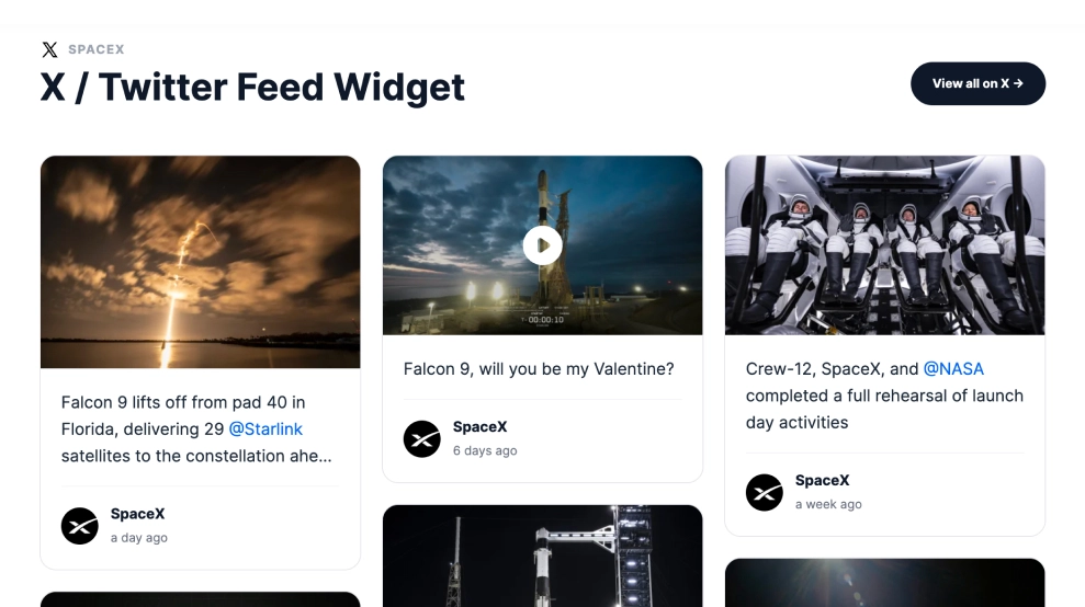 X / Twitter Feed Widget