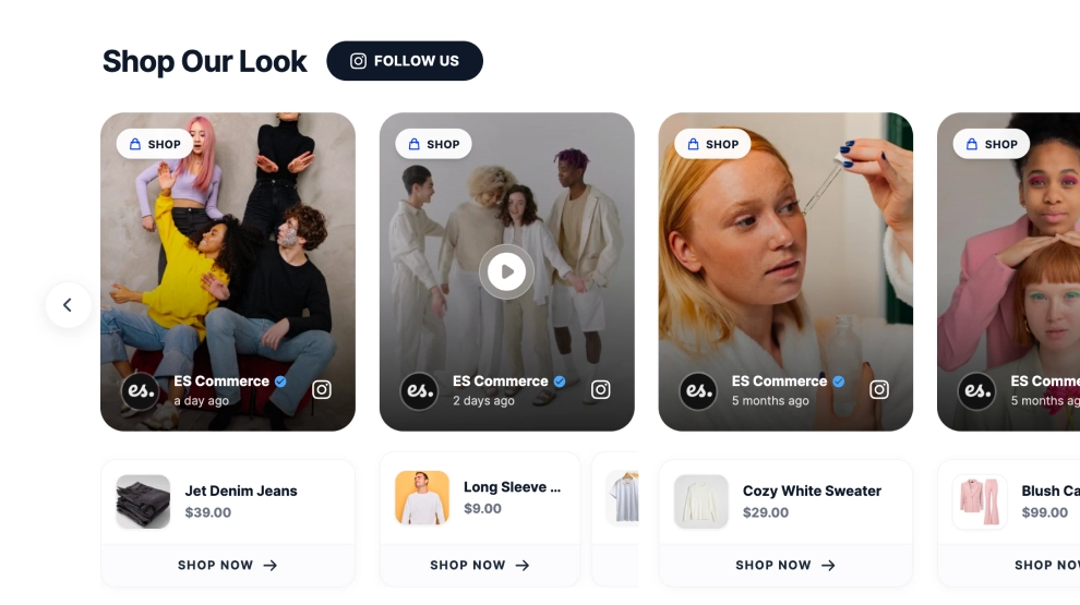 Widget Tienda de Historias de Instagram