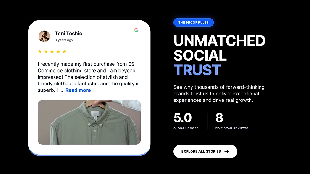 Dark Social Proof Section