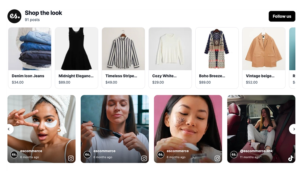 Shop The Look Instagram Slider