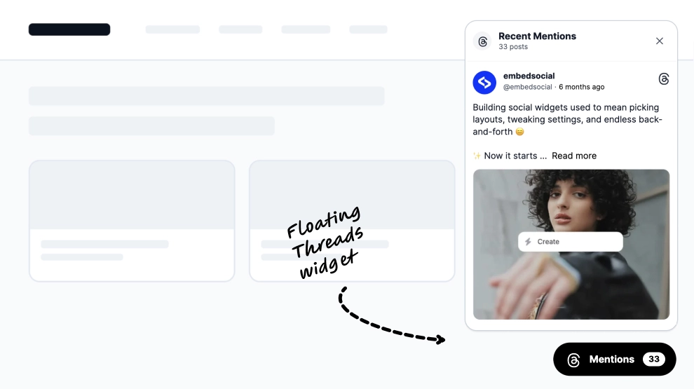 Threads Popover Widget