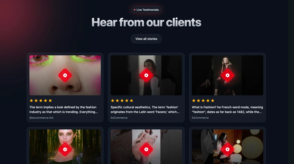 Modern Video Testimonial Widget