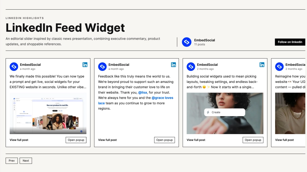 Classic LinkedIn Slider