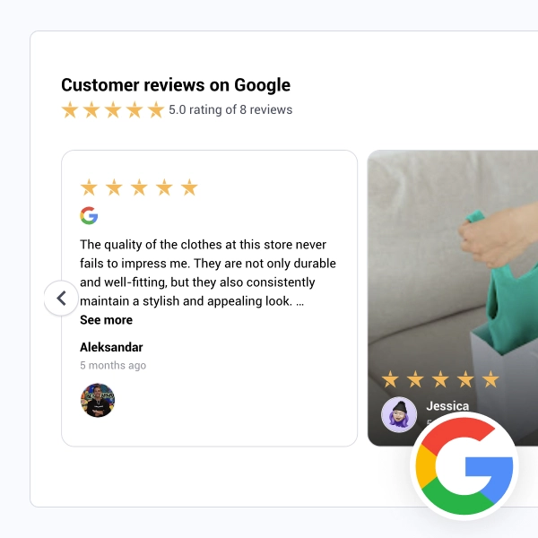 Modern Google Reviews Slider