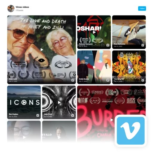 Vimeo Video Collage Widget