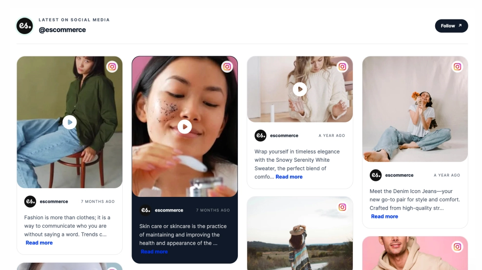 Instagram Feed Masonry Widget