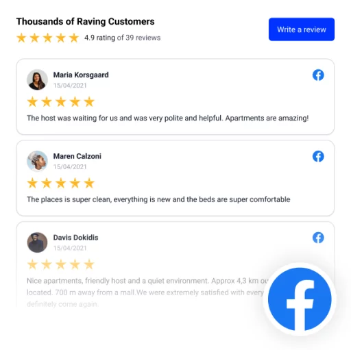 Facebook Testimonial Table Widget