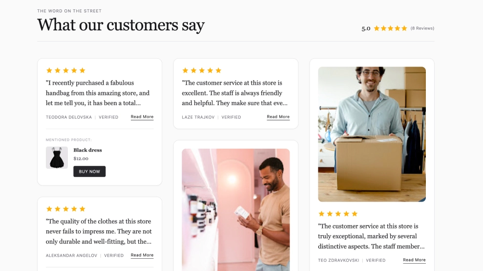 Shopify Google Reviews Section