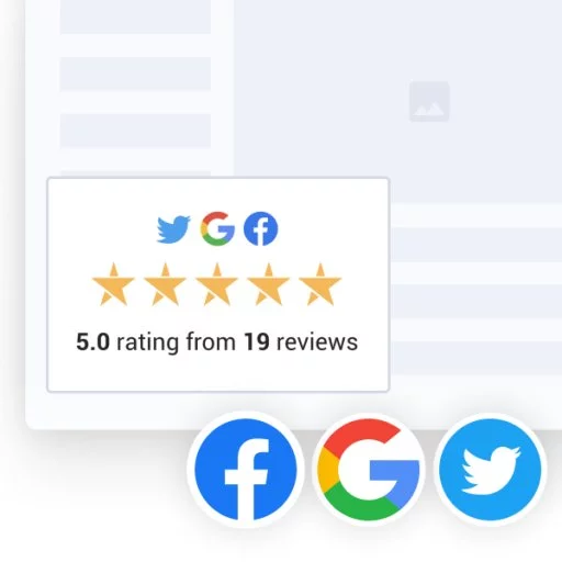 Floating Social Media Reviews Badge