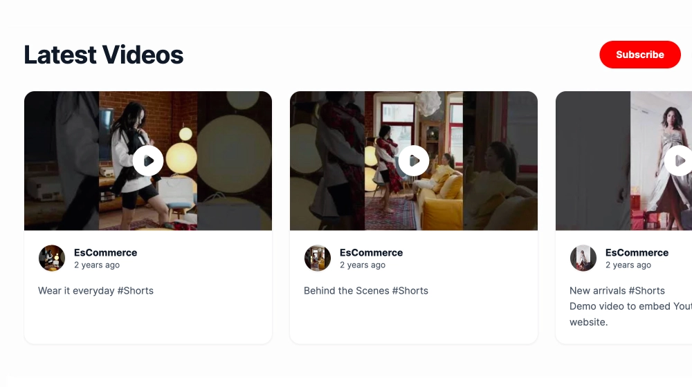YouTube Channel Slider Widget