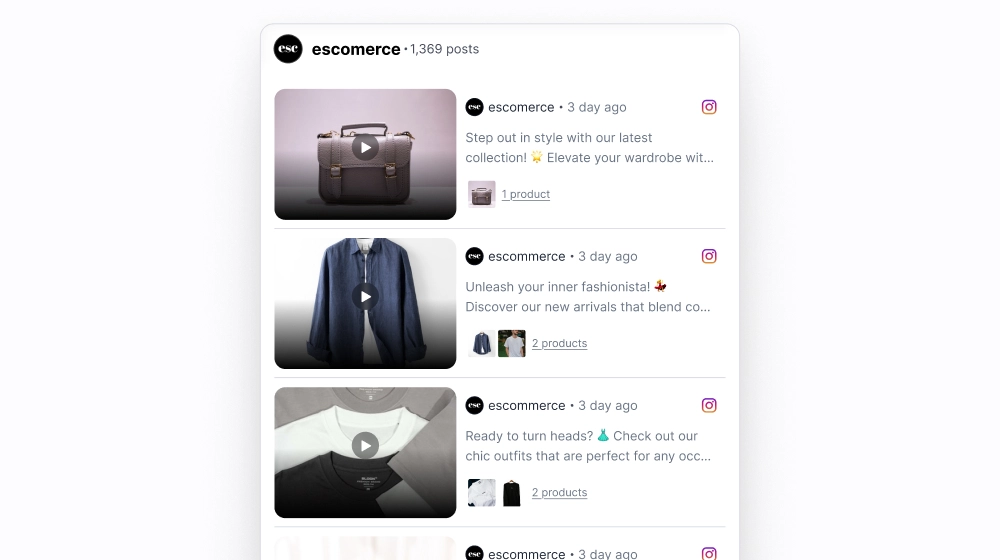 Compact Instagram Shop