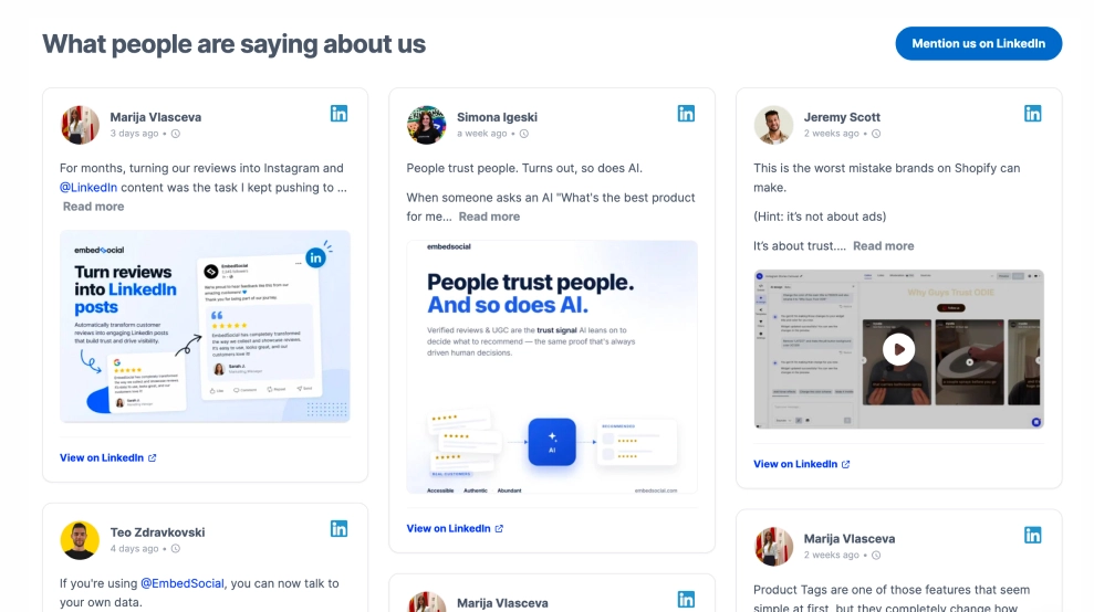 LinkedIn Mentions Feed