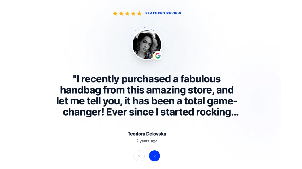 Modern Google Testimonials Slider
