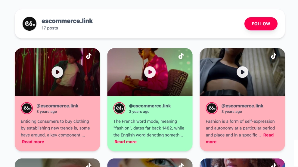 Rainbow TikTok Video Feed