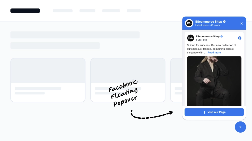 Latest Facebook Posts Popup Widget