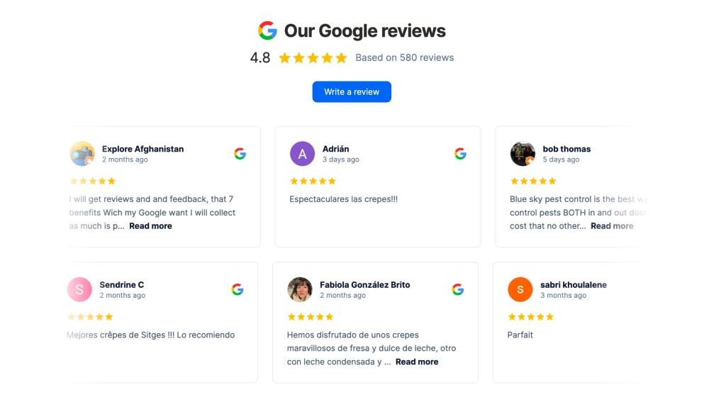 Animated Reviews Slider