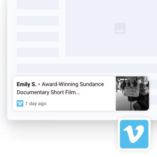 Latest Vimeo Videos Popup Widget