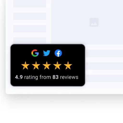 Floating Dark Social Media Reviews Badge