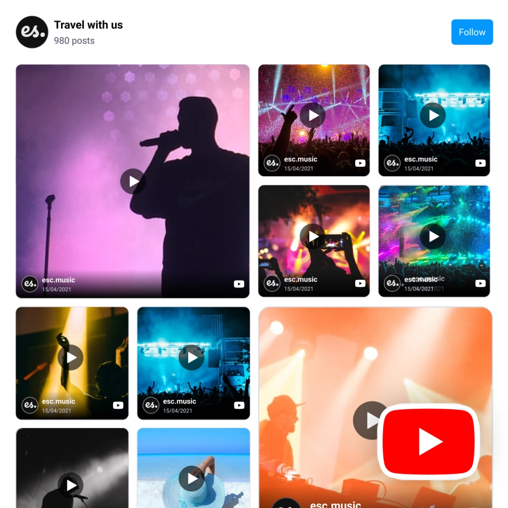 YouTube Video Collage Widget