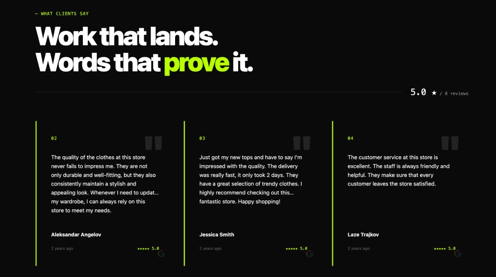 Agency Google Reviews Widget