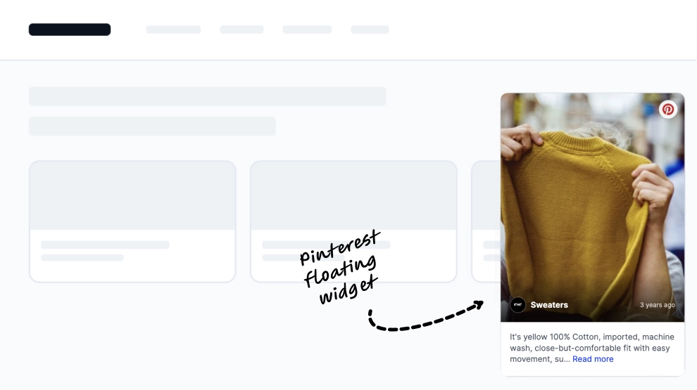 Widget Emergente de Últimos Pines de Pinterest