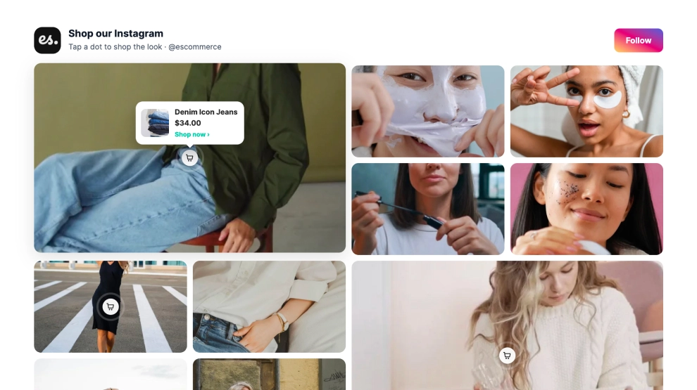 Free Shoppable Instagram Widget - Collage