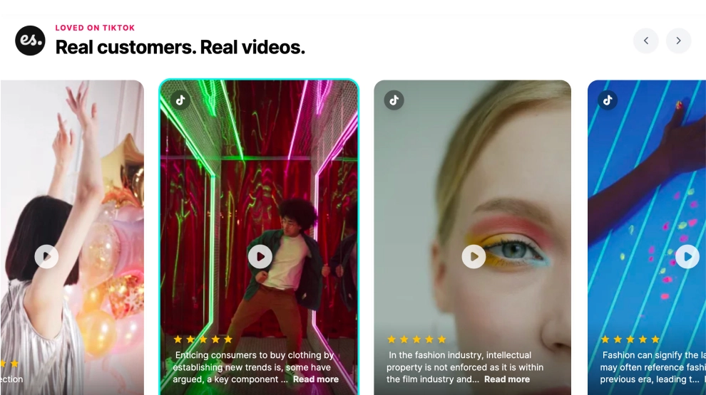 TikTok Video Testimonials Widget