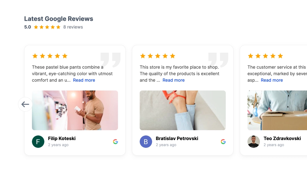 Google Reviews Slider