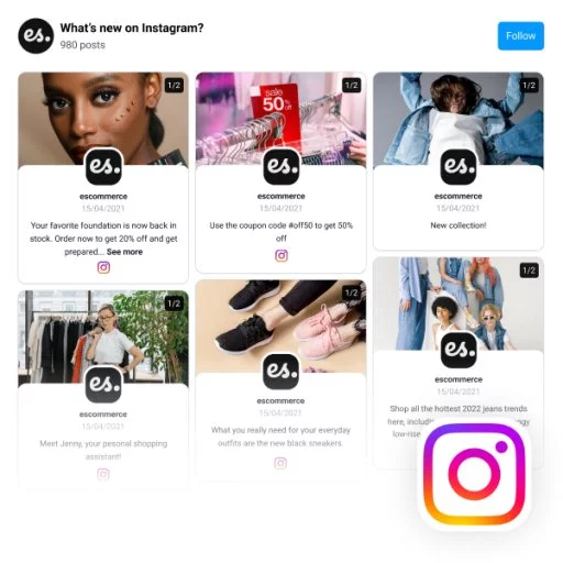 Modern Instagram Mentions Widget