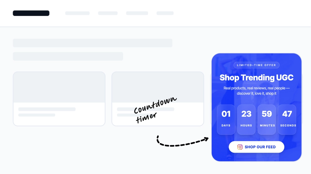 Compte à rebours de soldes avec UGC