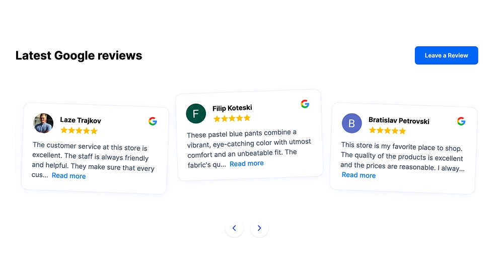 Rotating Review Carousel
