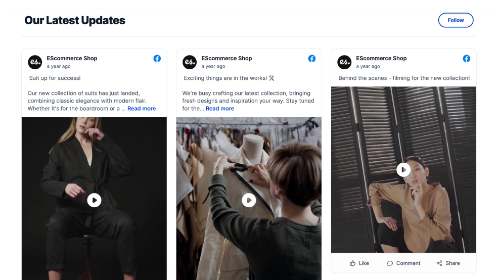 Flat Facebook Feed Widget
