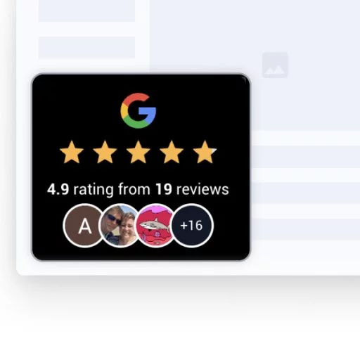 Dark Floating Badge with Avatars