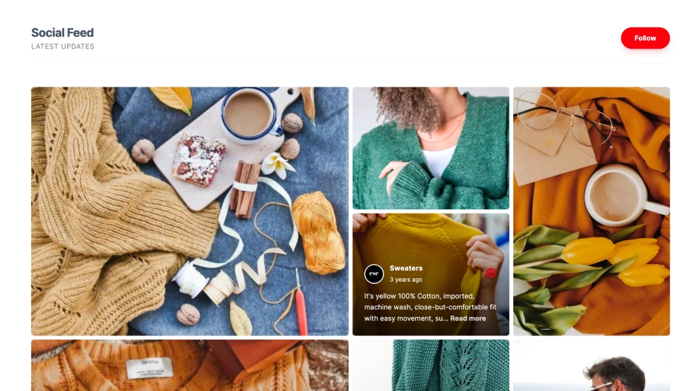 Pinterest Board Collage Widget