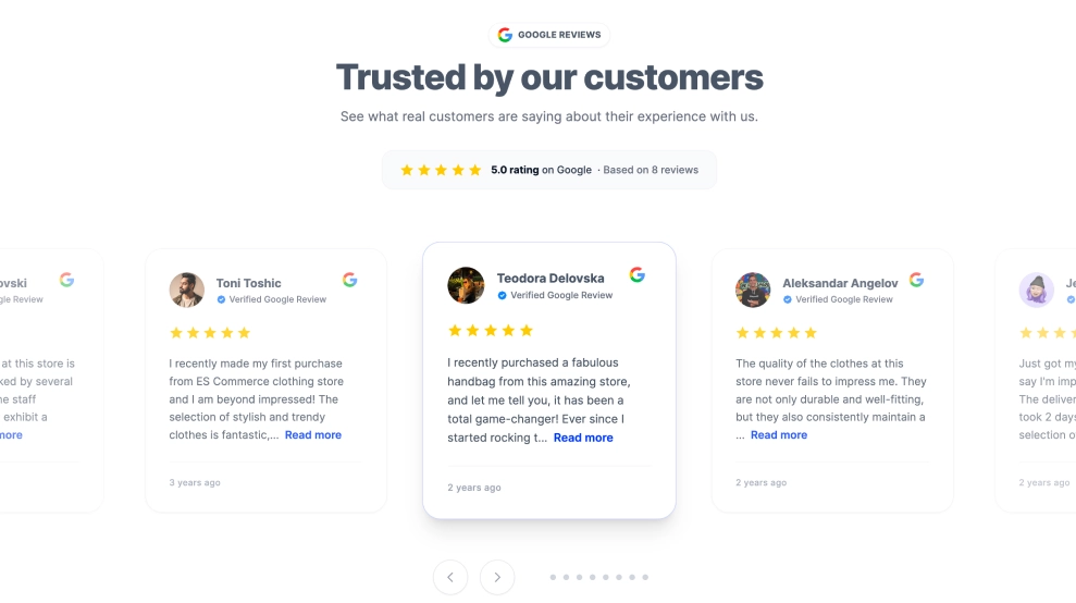 Reviews Carousel