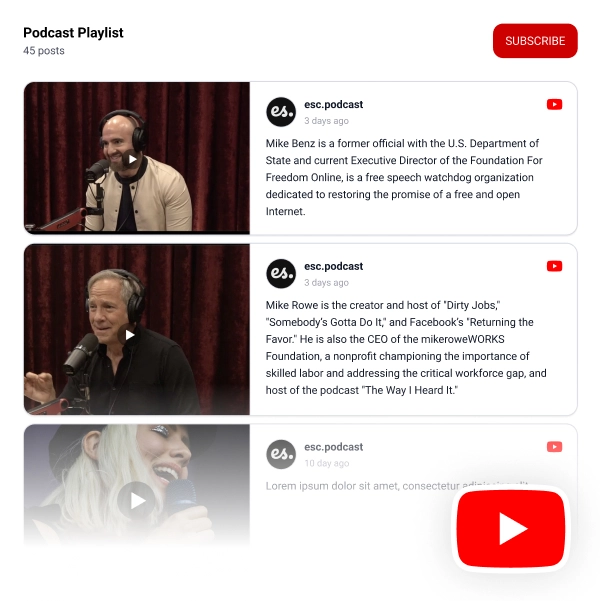 YouTube Playlist Podcast Widget