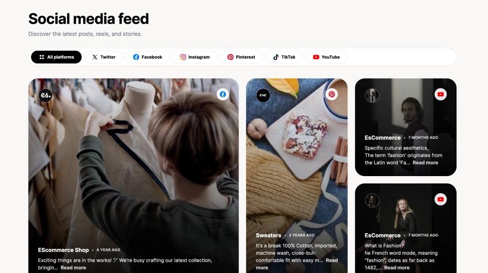 Social Media Feed Widget