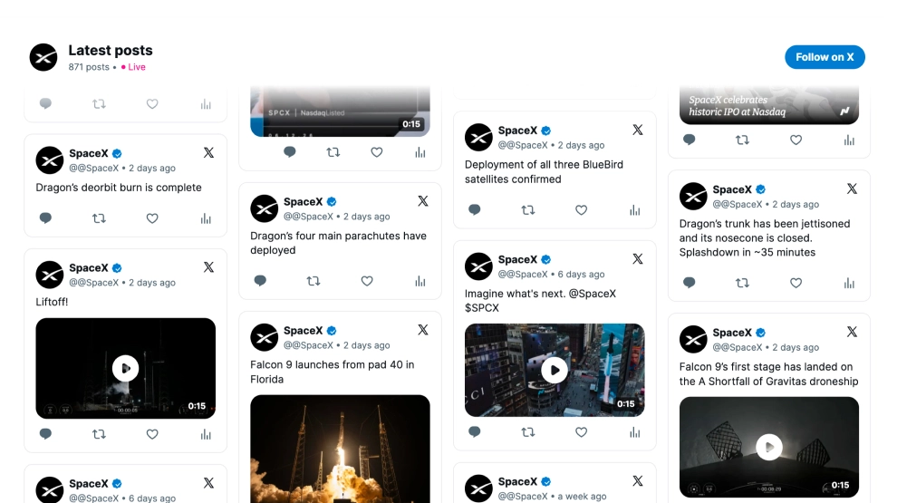 X Hashtag Photo & Video Feed