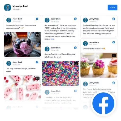 Classic Facebook Page Posts Feed Widget