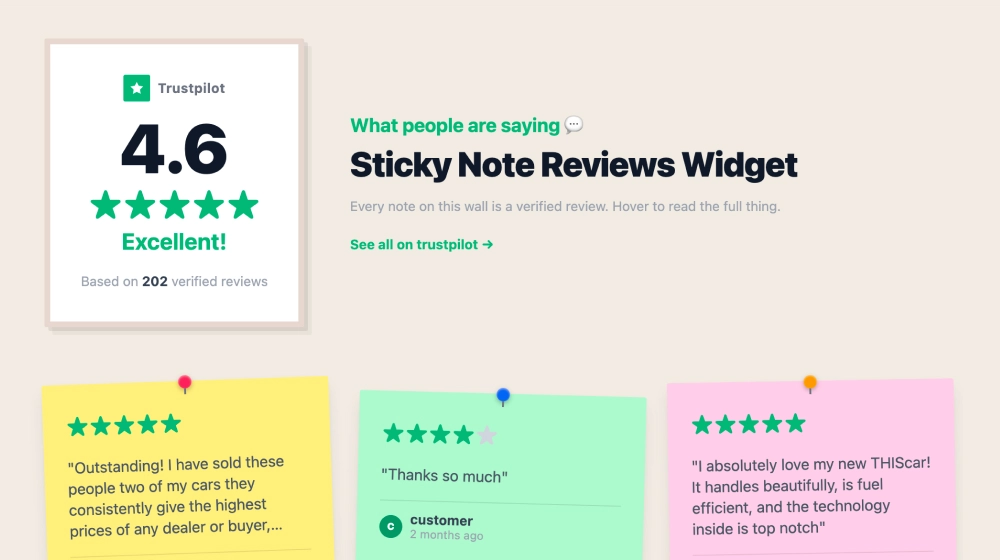 Sticky Note Trustpilot Widget