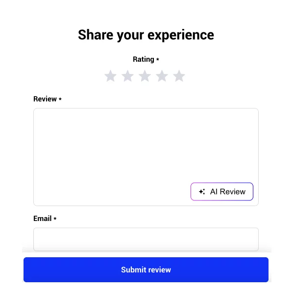 Leave a Review Button with AI Collect Form