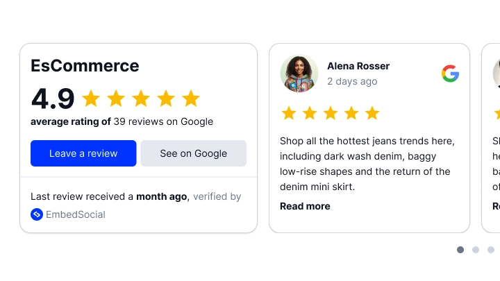 Modern Google Reviews Carousel