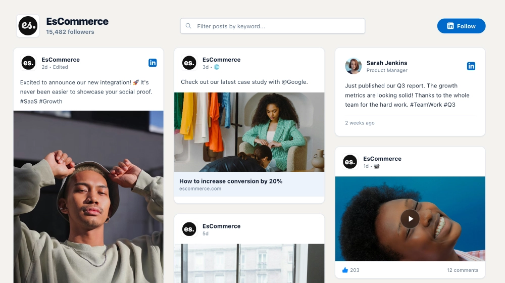 LinkedIn Feed Widget