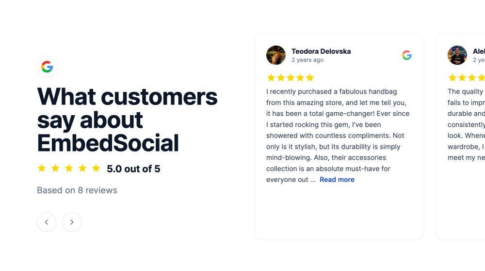 Google Reviews Carousel