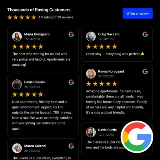 Dark Google Reviews Feed Widget