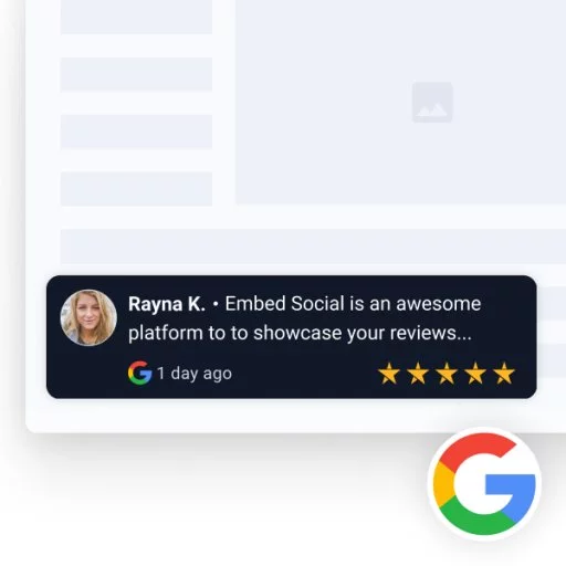 Dark Google Reviews Popup Widget