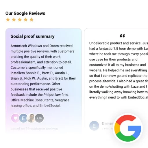 AI Google Reviews Widget with Quotes