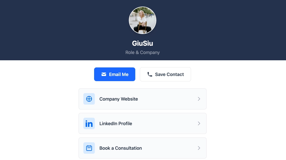 Professional Link-in-Bio Page